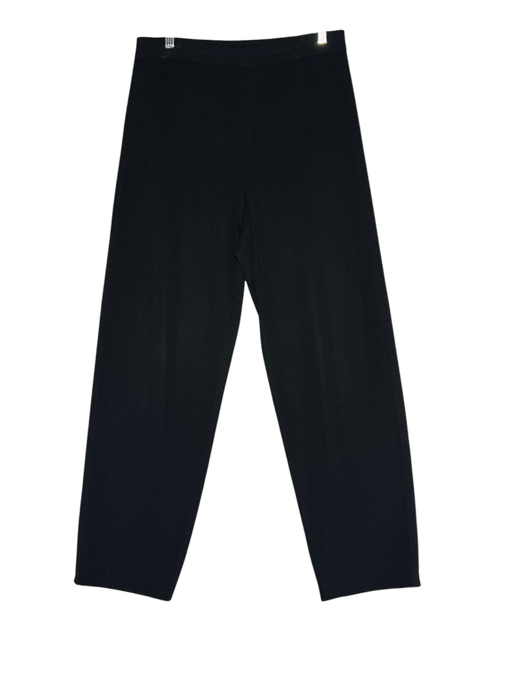 EXCLUSIVELY MISOOK Black Knit Stretch Elastic Waist Straight Leg Pants M